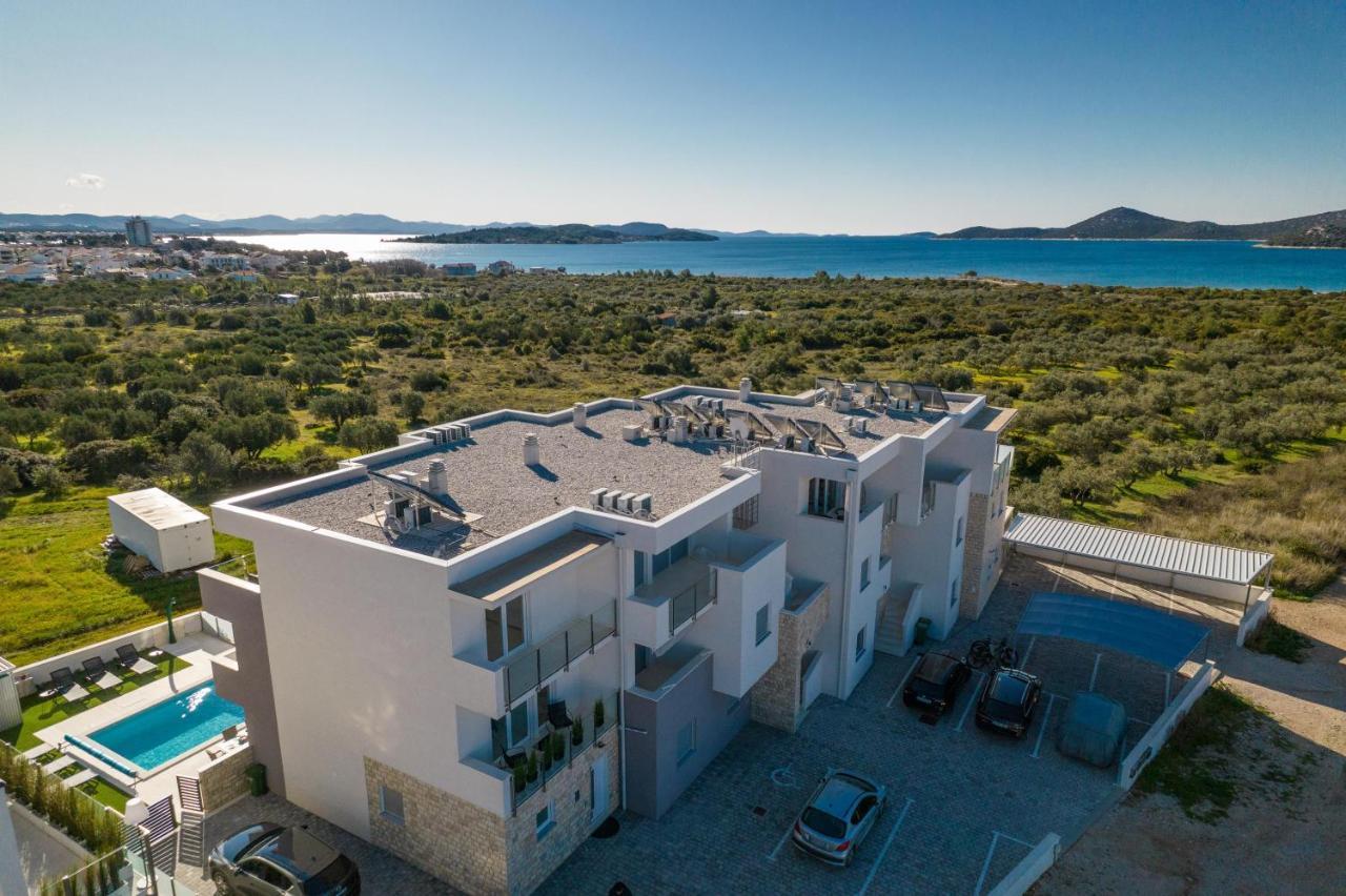 Aerial view over Vodice and the Adriatic islands